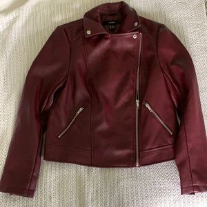 Maroon leather jacket